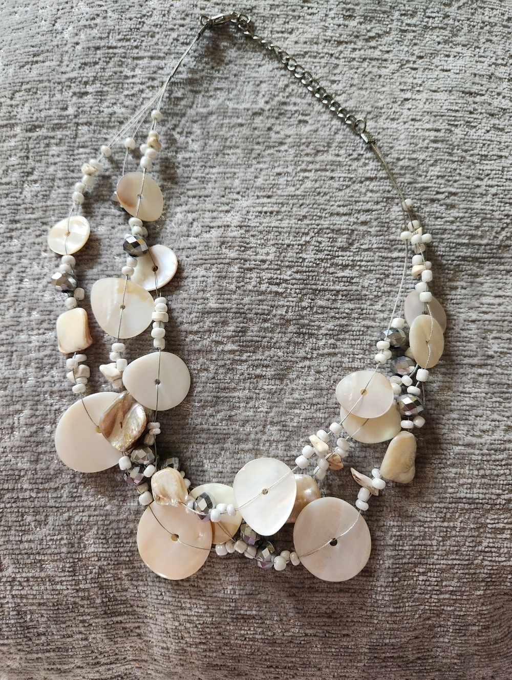 White Mother-of-Pearl Strand Necklace - Beach-Inspired